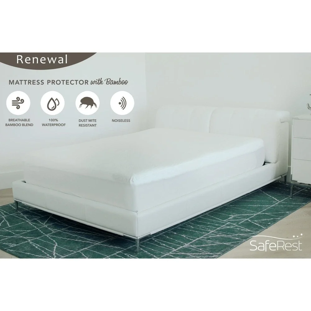 SafeRest Renewal Bamboo Mattress Pad Cover Hypoallergenic TWIN XL‎ Dorms NIP